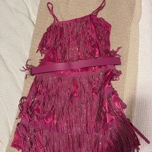 Pink fringe two piece set